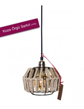 KOZA İP ÖRGÜ KAFESLİ SARKIT 