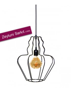 ZEYTUNİ KAFESLİ SARKIT KUMAŞ METAL DUY