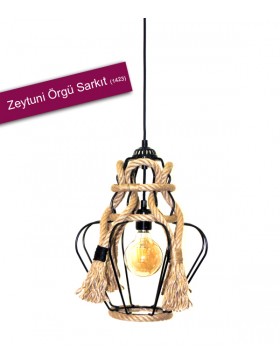 ZEYTUNİ ÖRGÜ KAFESLİ SARKIT 