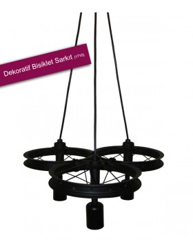 DEKORATİF BİSİKLET SARKIT AVİZE 22CM ÜÇLÜ