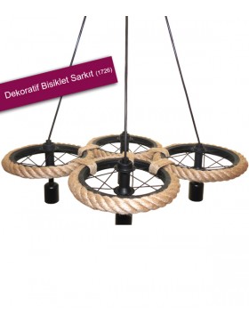 DEKORATİF BİSİKLET HALAT SARKIT AVİZE 22CM DÖRTLÜ