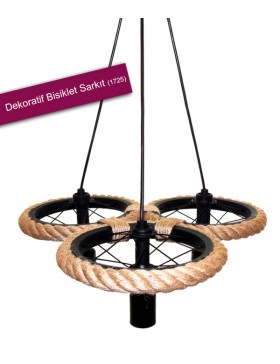 DEKORATİF BİSİKLET HALAT SARKIT AVİZE 22CM ÜÇLÜ